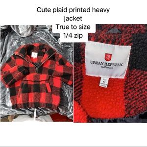 1/4 zip plaid heavy jacket